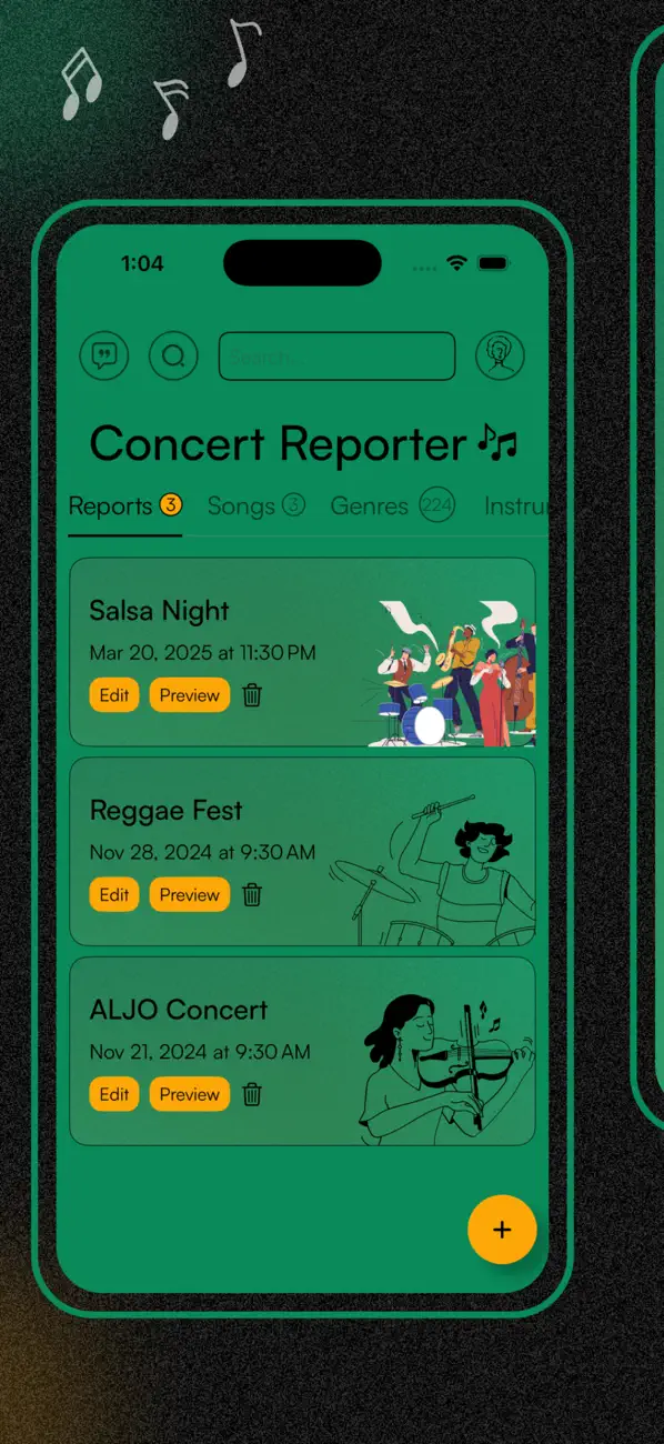 Screenshot #1 pour ConcertReporter