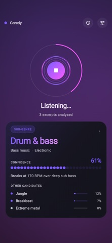Genrely: Identify Music Style iPhone screenshot