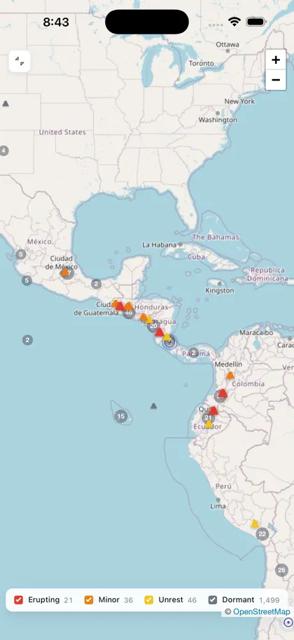 Screenshot 3 di 6 di Volcano & Earthquake Alerts