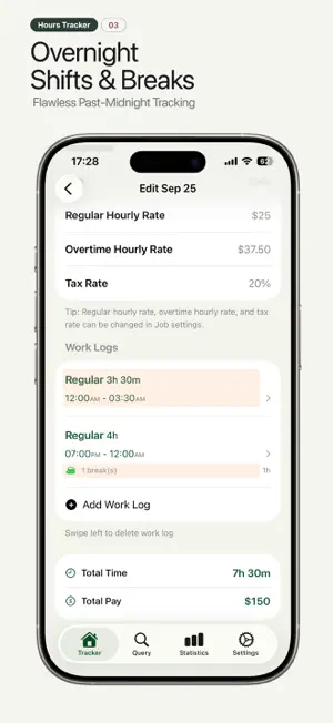 Hours Tracker: Work Log & Pay screenshot 3