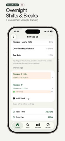 Hours Tracker: Work Log & Pay Screenshot 3 of 8