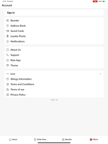 Premier Grill. iPad screenshot