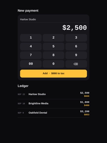 Set Aside for Tax iPad screenshot