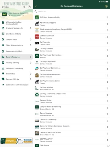 Cal Poly Orientation iPad screenshot