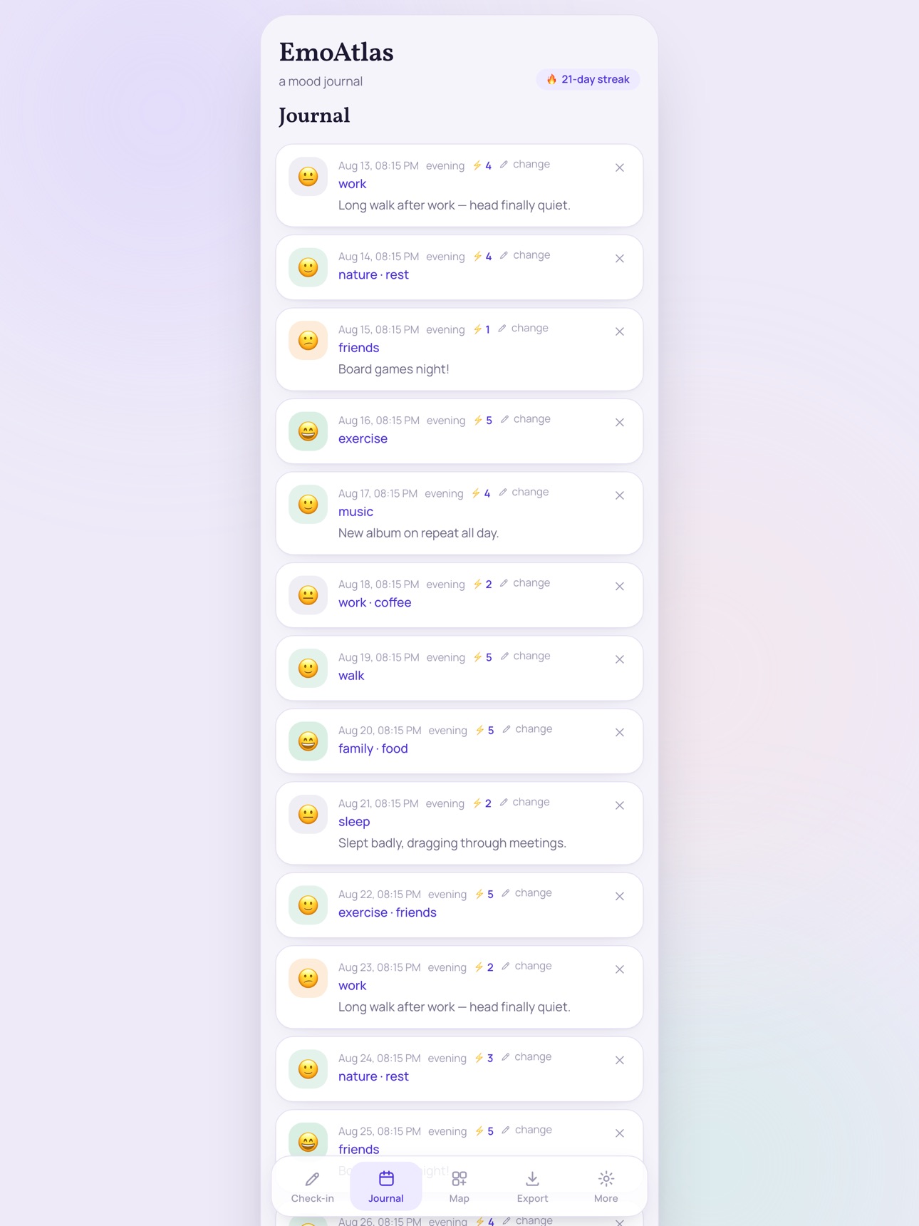 Screenshot 10 of EmoAtlas: Mood Tracker Journal