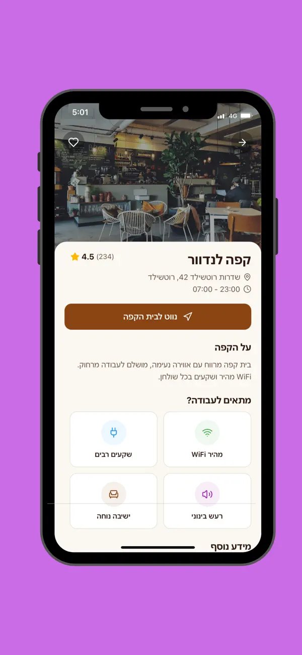 Screenshot #1 pour למצוא קפה לעבודה
