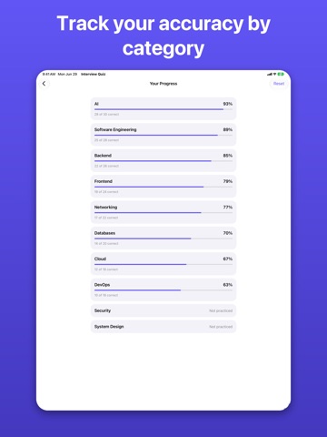 Tech Interview Quiz: SWE Prep iPad screenshot