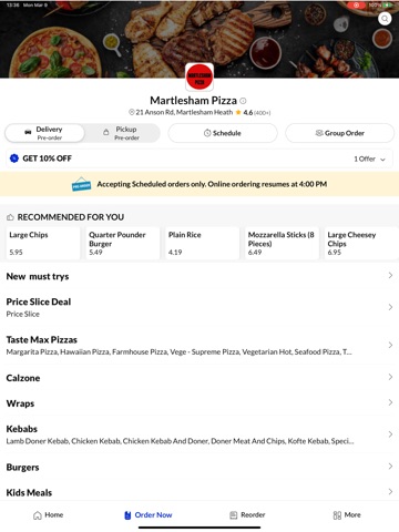 Martlesham Pizza iPad screenshot