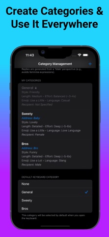 ReplyAI Keyboard iPhone screenshot