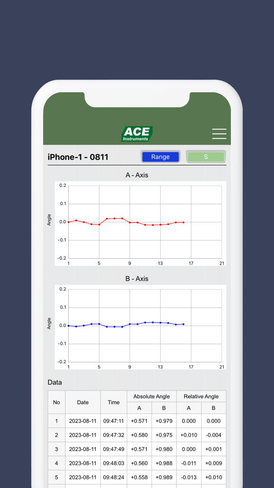 #4. Tiltmeter Collector (iOS) 게시자: ACE INSTRUMENT CO. LTD.