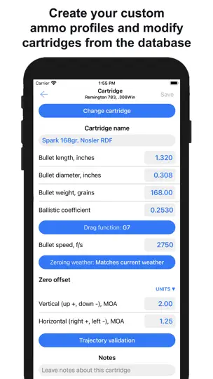 Capture d'écran de Chairgun Elite Ballistic Tool+ sur iPhone 5