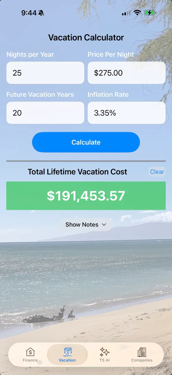 Screenshot #3 pour Timeshare Calculators with AI