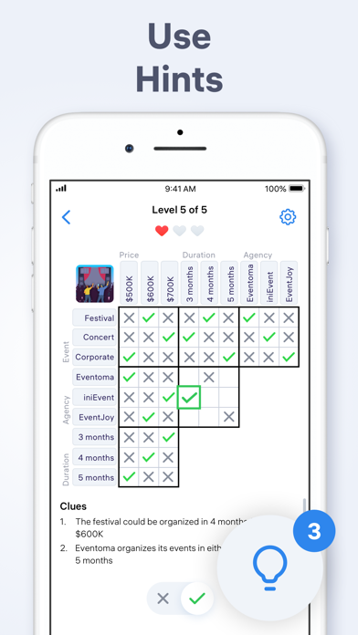 Logic Puzzles - Clue Game Screenshot