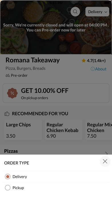 Romana Takeaway Screenshot