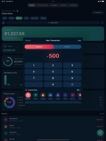 Pave - Expense Tracker iPad screenshot