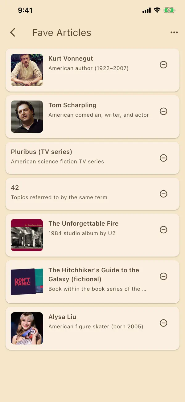 #5. WikiVibe: Wikipedia Reader (iOS) Ved: Kinetic Origin LLC