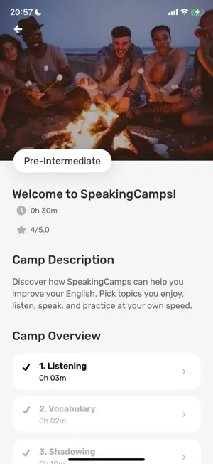 SpeakingCamps: English Fluency screenshot 1
