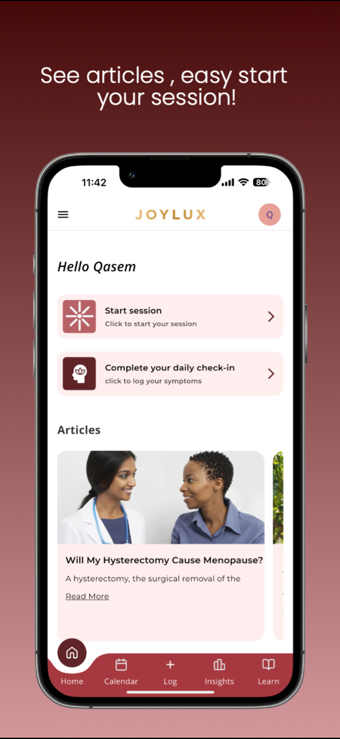 Joylux Menopausal Health App