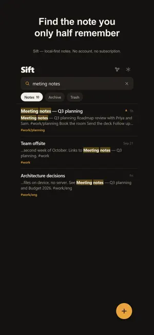 Sift — Notes You Can Find screenshot 1