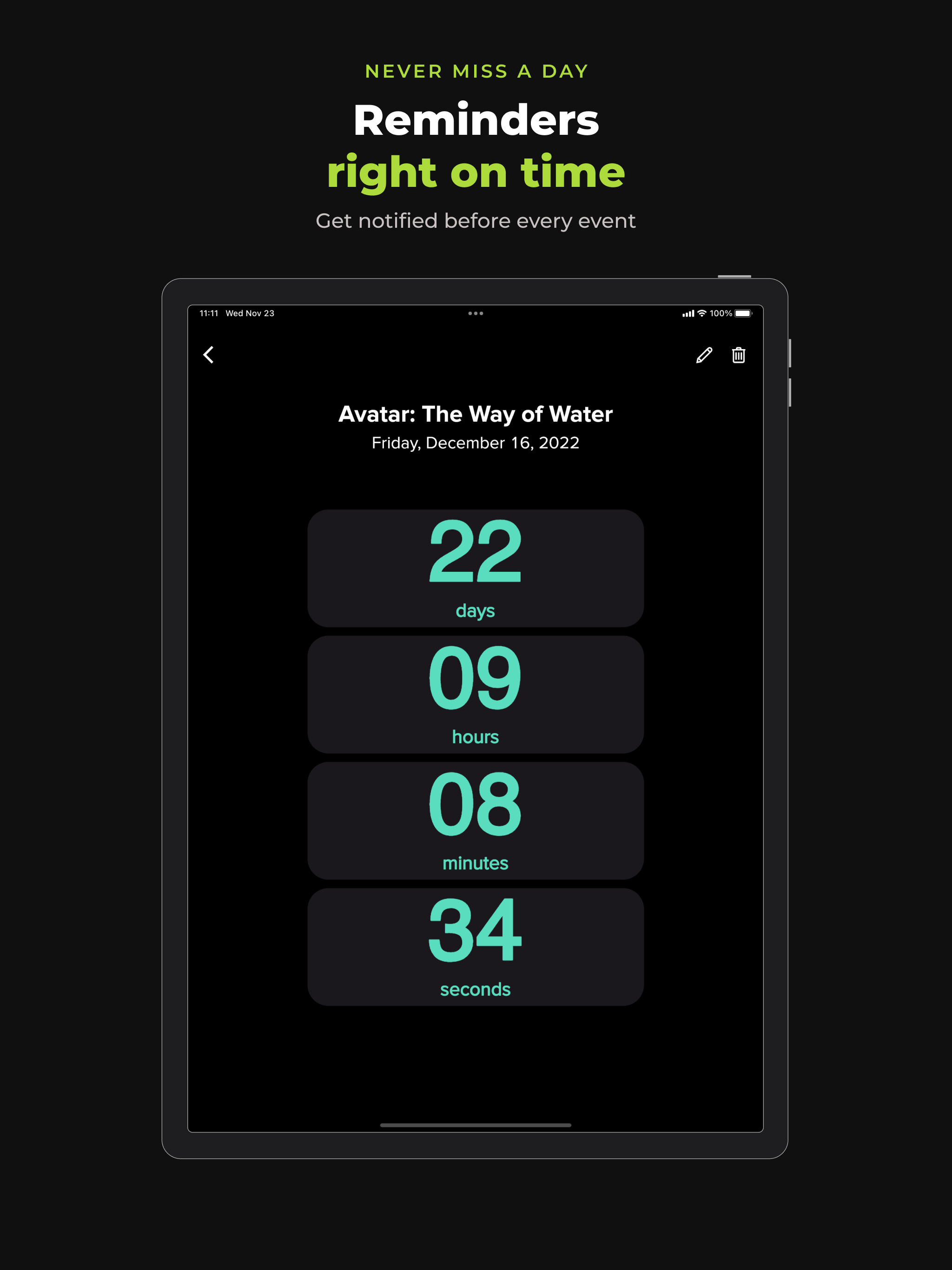 Countdown: Event Timer & Days screenshot 7