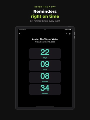 Countdown: Event Timer & Days iPad screenshot