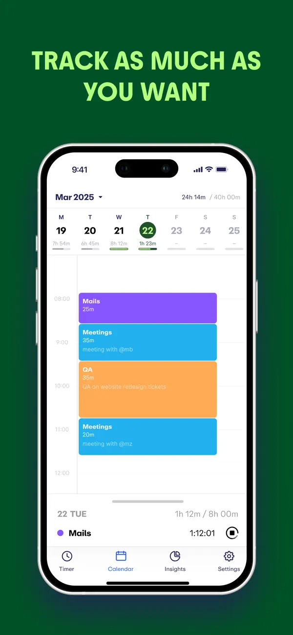Screenshot #1 pour EARLY: Time Tracking