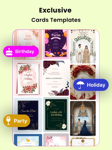 Inviteos: AI Invitation Maker iPad screenshot