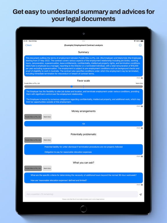 AI Lawyer: legal documents iPad screenshot 1 - Productivity app