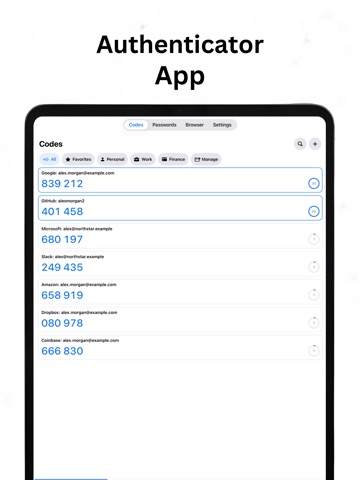 Authenticator ۬ iPad screenshot
