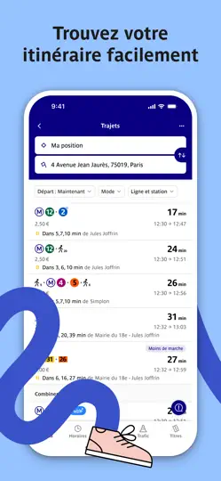 Captura de pantalla de Bonjour RATP en iPhone 2