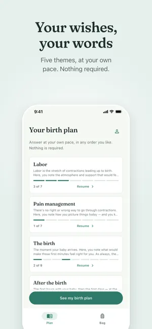 Birth Plan – Hospital Bag List screenshot 1