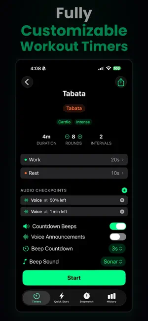 Custom Interval Workout Timer screenshot 2