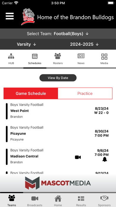 Brandon Bulldog Athletics Screenshot