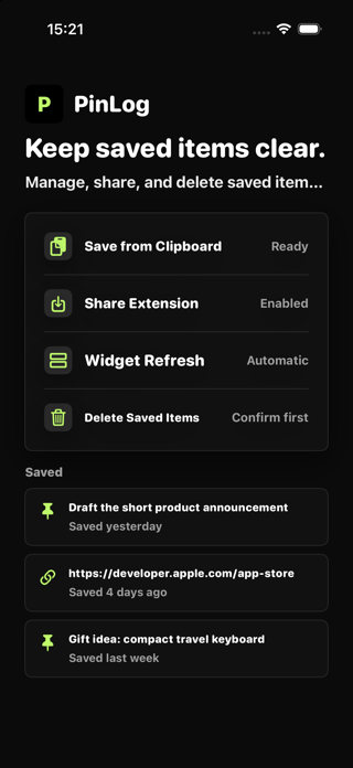 PinLog Text Notes Screenshot 2 of 4