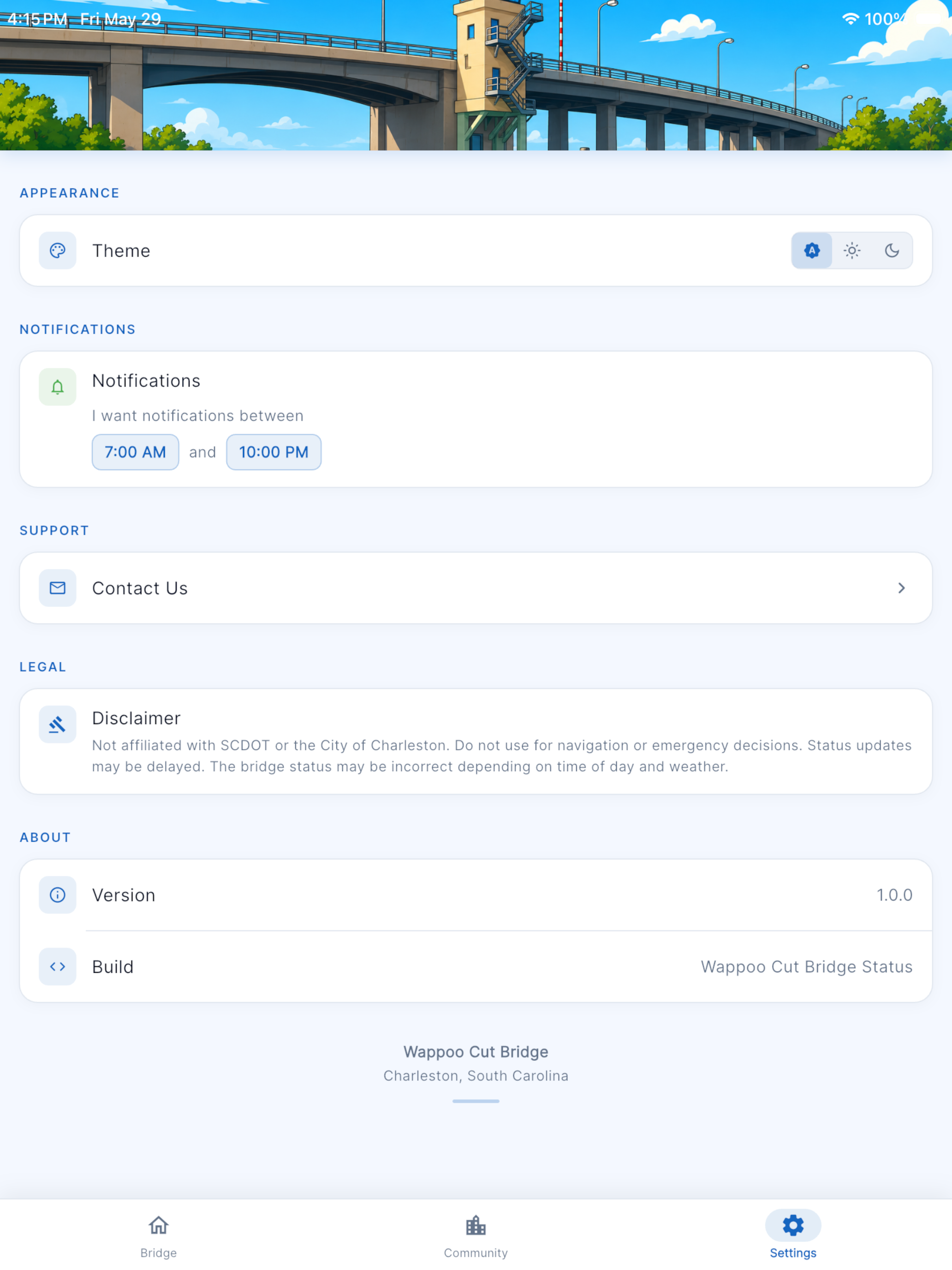 Wappoo Cut Bridge Status screenshot 8