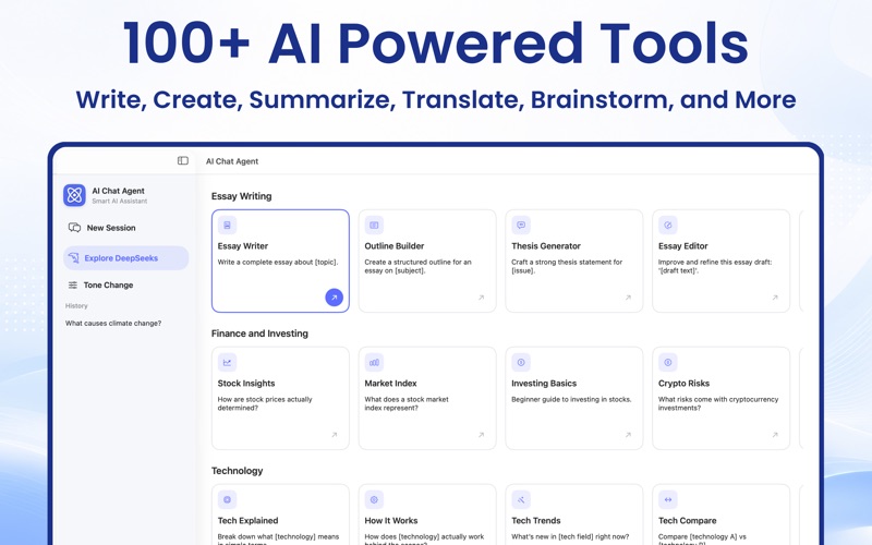 AI Chat Bot Agent & AI Tools iPhone screenshot