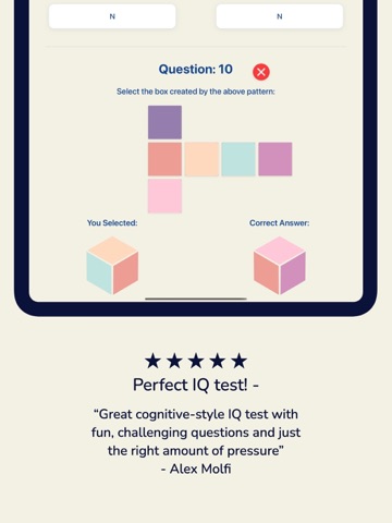 IQ Test - Cognitive Exam iPad screenshot