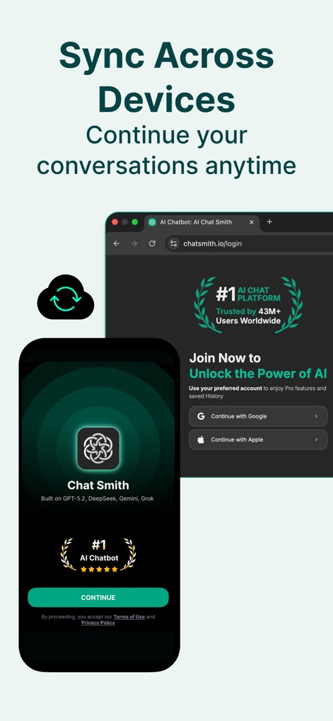 Chat Smith: AI Chatbot & Agent - Cross-Device Continuity