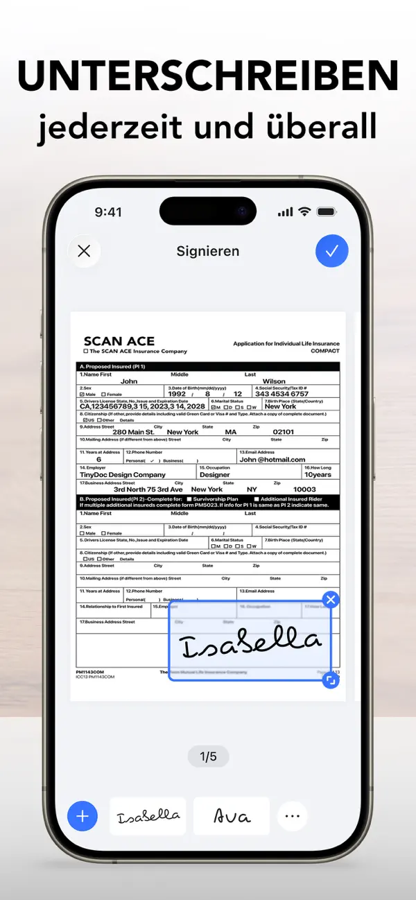 SCAN ACE · PDF Scanner App iPhone App Screenshot 5 – Wirtschaft