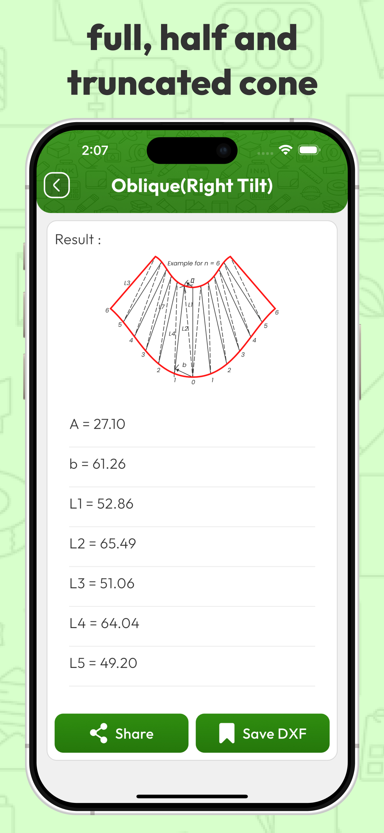 Flat Pattern Cone Calculators