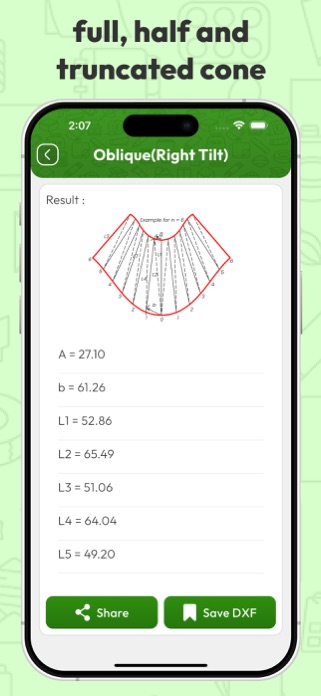 Flat Pattern Cone Calculators Screenshot 6 of 6