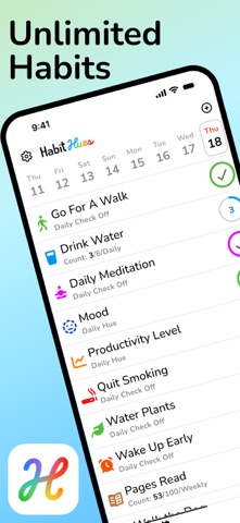 Habit Hues: Habit Tracker iPhone screenshot
