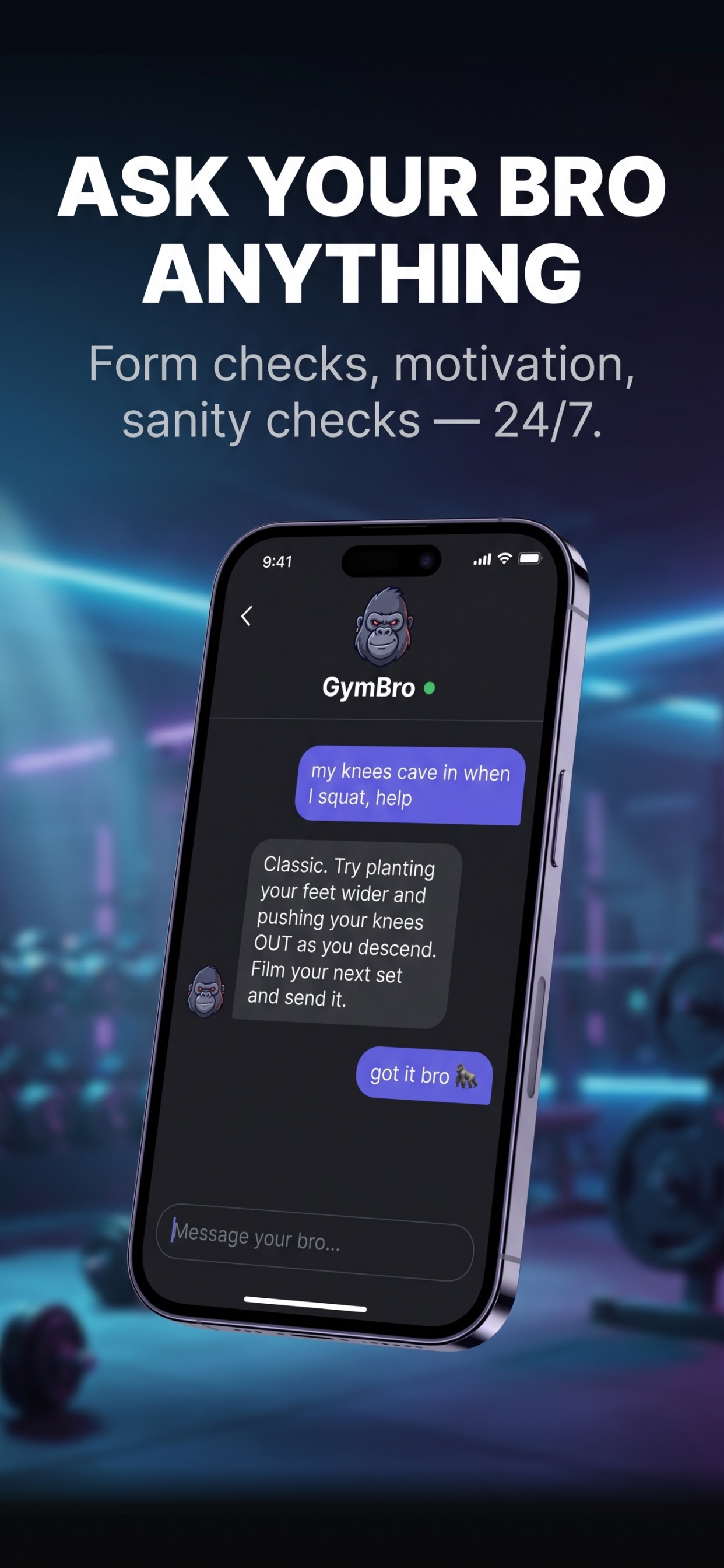 Screenshot 2 of GymBro AI — Workout Coach