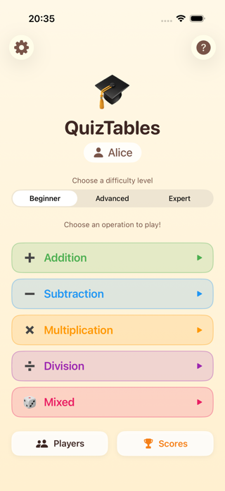 QuizTables - Mental Math Screenshot 1 of 6