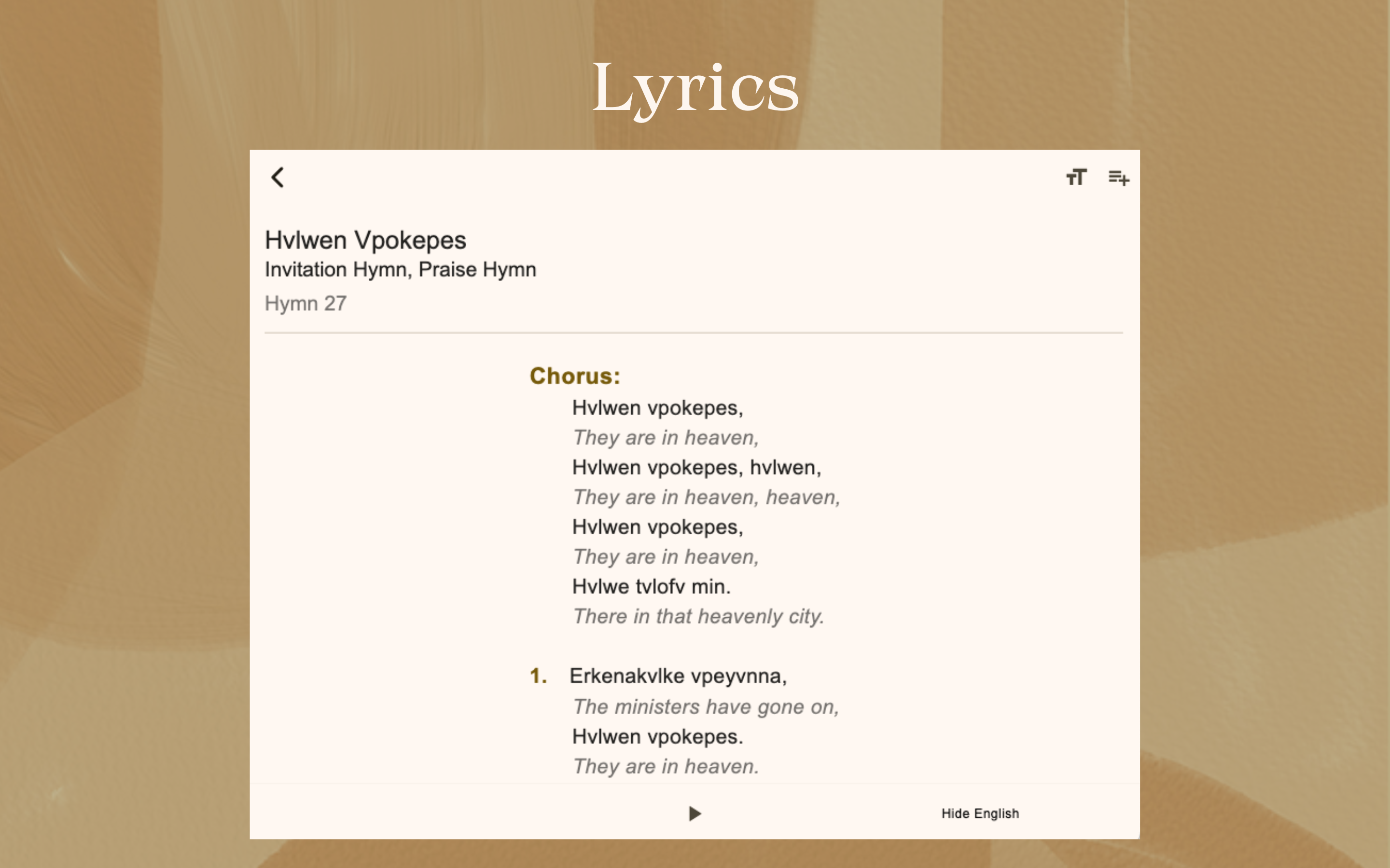 Mvskoke Hymnal