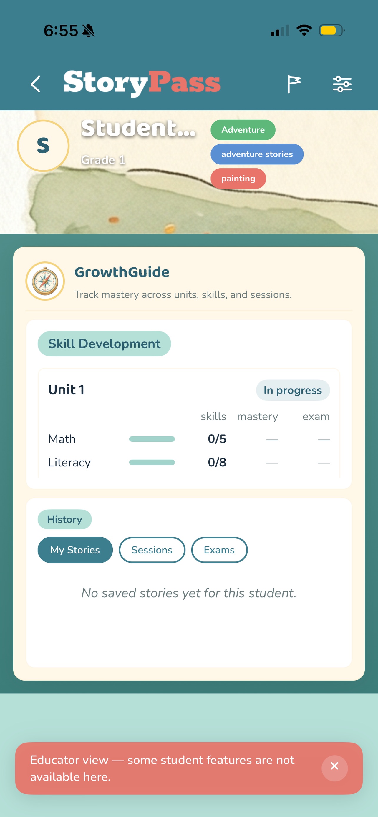 Screenshot 1 of StoryPass Learning