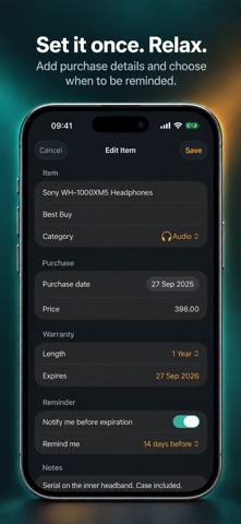 Warranty Watch: Receipt Log screenshot 4