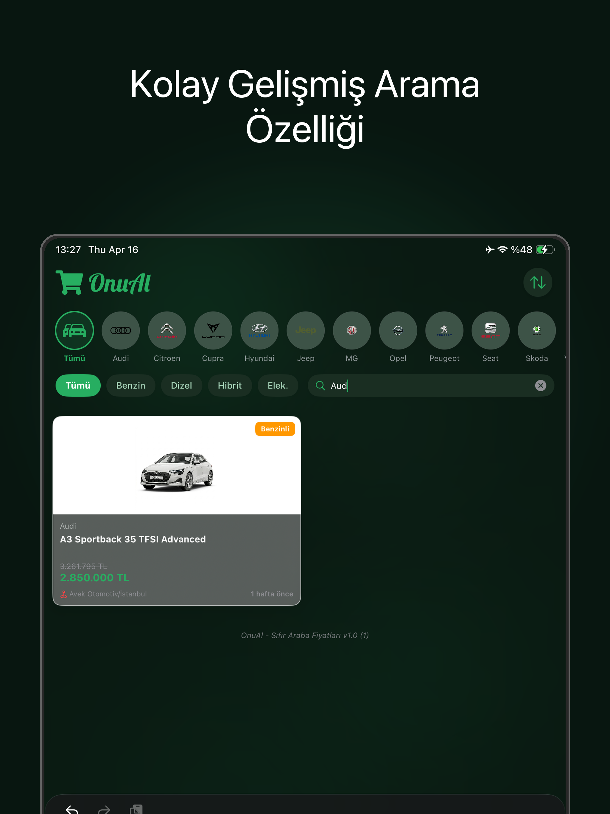 OnuAl - Sıfır Araba Fiyatları