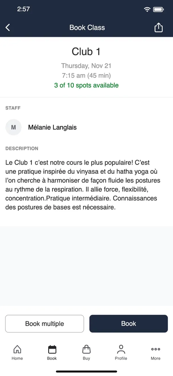 Screenshot #2 pour Yoga Club - Montreal