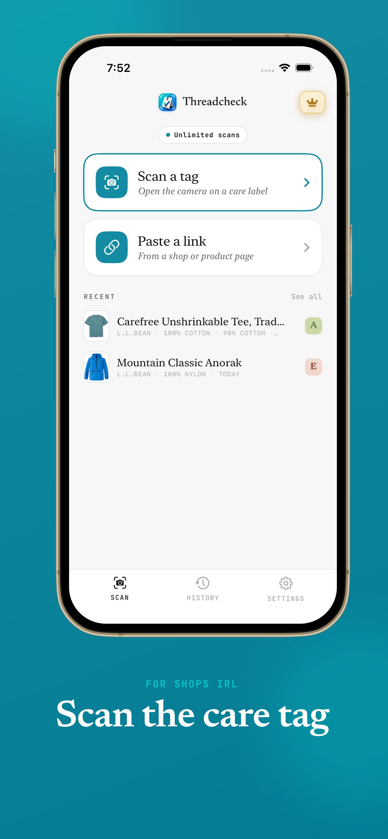 Threadcheck: Cloth tag scanner